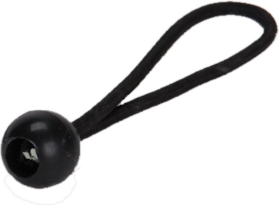 Foto: Elastiek met balletje bungee ball zwart 18cm 10st 