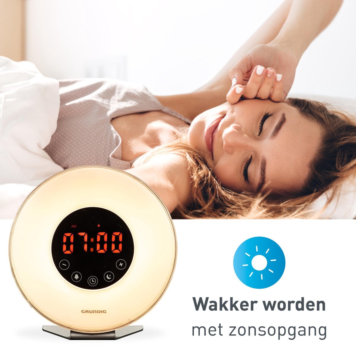 Grundig Wake Up Light - Nachtlampje met Tijdweergave - Lichtwekker met FM  Radio en... | bol.com