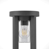 Lucande - Sokkellamp - 1licht - aluminium, kunststof - H: 42 cm - E27 - donkergrijs (RAL 840-M), helder