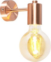 QAZQA facil - Moderne LED Smart Wandlamp incl. wifi voor binnen - 1 lichts - D 130 mm - Koper - Woonkamer | Slaapkamer | Keuken