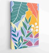 Summer tropical wall arts vector. Palm leaves, coconut leaf, monstera leaf, line arts 3 - Moderne schilderijen – Vertical – 1922510723 - 40-30 Vertical