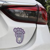 Baby in auto Happy Feet Shape Adoreable Style Car Free Sticker (paars)