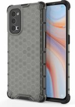 Voor OPPO Reno4 Pro 5G schokbestendige honingraat pc + TPU beschermhoes (zwart)