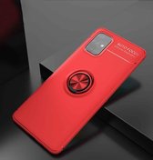 Voor Samsung Galaxy A51 5G Lenuo schokbestendige TPU beschermhoes met onzichtbare houder (rood)