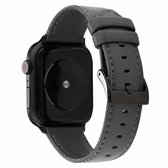 Voor Apple Watch Series 5 & 4 44mm / 3 & 2 & 1 42mm koeienhuid textuur lederen horlogeband (grijs)