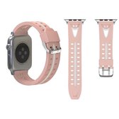 Voor Apple Watch Series 3 & 2 & 1 38 mm Fashion lachend gezicht patroon siliconen horlogebandje (roze)