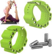 Een paar buitensporten hardlopen fitness yoga belasting armband training plus zware siliconen polsband (geelgroen)