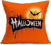 Halloween decoratie patroon auto bank kussensloop met decoratieve hoofdsteunen thuis bank kussensloop, J, maat: 43 * 43cm