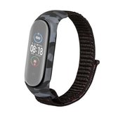 Voor Geschikt voor Xiaomi Mi Band 5/4/3 nylon lus camouflage geïntegreerde vervanging polsband horlogeband (zwart)