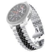 22mm voor Amazfit GTR 42mm vijf kralen stalen vervangende band horlogeband (zilver zwart)