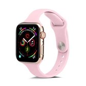Voor Apple Wacth 5/4 44 mm & 3/2/1 42 mm dunne siliconen vervangende polsband horlogeband (roze)