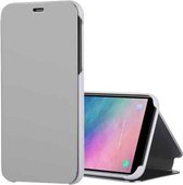 Galvaniserende spiegel horizontale flip lederen tas voor Galaxy A6 (2018), met houder (zilver)