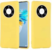 Voor Huawei Mate 40 Pro + Pure Color Vloeibare siliconen schokbestendige hoes met volledige dekking (geel)