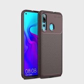Carbon Fiber Texture Shockproof TPU Case voor Huawei Nova 4 (bruin)
