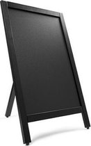Krijtstoepbord enkelzijdig zwart hout 55 x 85 cm