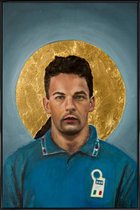 JUNIQE - Poster in kunststof lijst Football Icon - Roberto Baggio