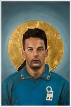 JUNIQE - Poster met kunststof lijst Football Icon - Roberto Baggio