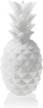 Parelwit gelakte figuurkaars, design: Ananas Medium  Hoogte 15 cm (35 uur)