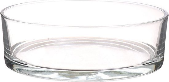 Glazen drijfkaarsen schaal rond 25 cm x hoogte 8 cm - Large