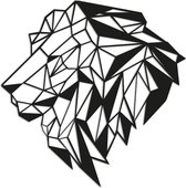 Metalen wanddecoratie Lion 2.0 - Kleur: Zwart | x 80 cm