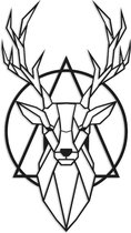 Metalen wanddecoratie Deer 2.0 - Kleur: Zwart | x 55.8 cm