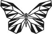 Metalen wanddecoratie Butterfly 2.0 - Kleur: Zwart | x 60 cm