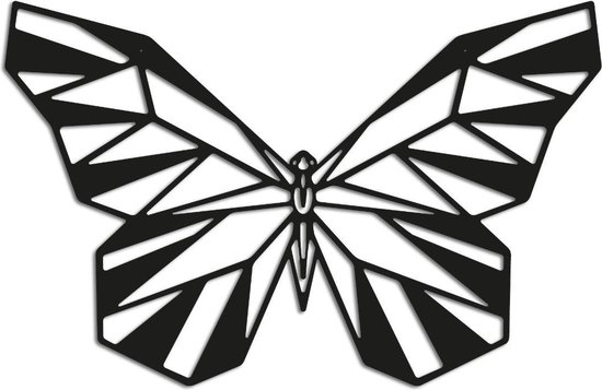 Metalen wanddecoratie Vlinder 2.0 - Kleur: Zwart | x 60 cm