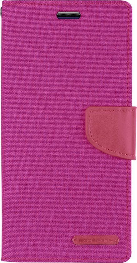 Hoesje geschikt voor Samsung Galaxy A42 5G -Mercury Canvas Diary Wallet Case - Hoesje met Pasjeshouder - Roze