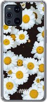 6F hoesje - geschikt voor OPPO Find X3 Pro -  Transparant TPU Case - Daisies #ffffff