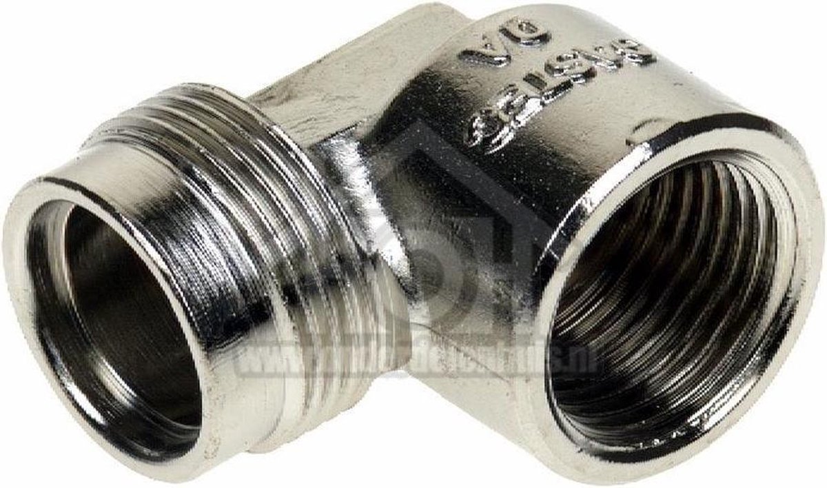 Universeel Comfort-aansluiting 1/2 haaks -chroom- 404652