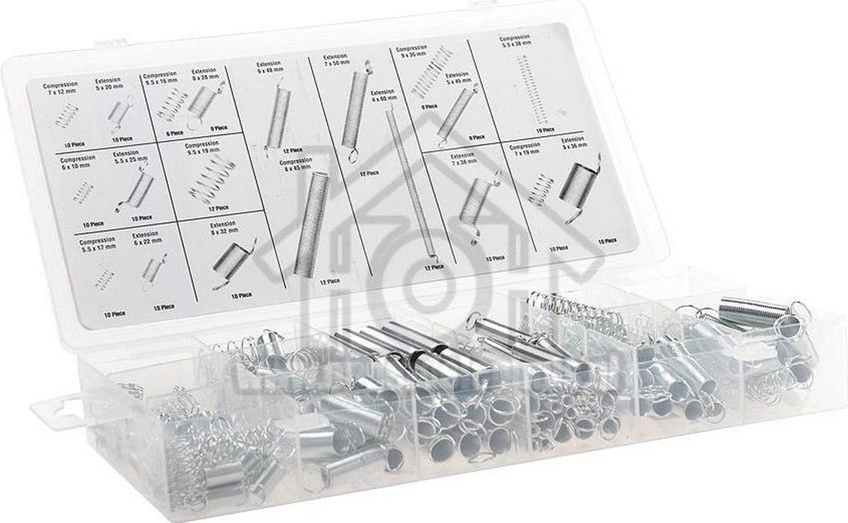 Trekveer & drukveer Veren assortimentsdoos 4-9,5 mm lengte 10-79,5 mm 200 Stuks