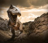 Dinosaurus T-Rex op maanlandschap - Fotobehang (in banen) - 350 x 260 cm