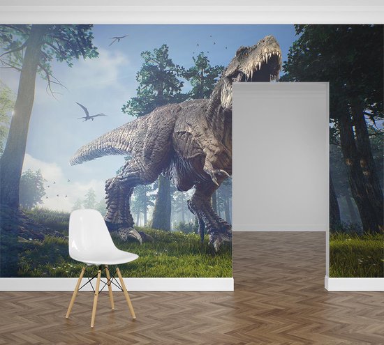 Dinosaurus T-Rex screamer massive attack - Fotobehang (in banen) - 450 x 260 cm