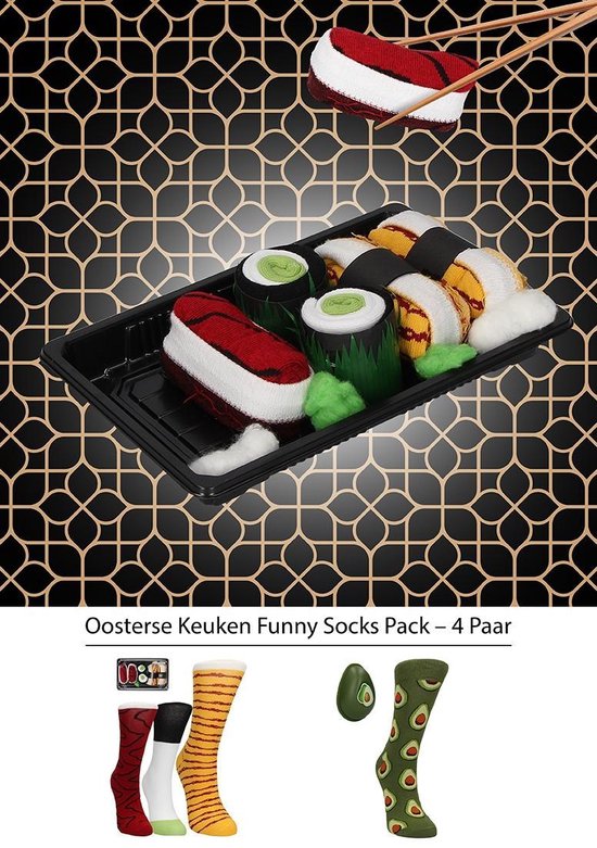 OHNO Cadeau Artikelen Funny Oosterse Keuken Sokken - Multipack Sokken - Multicolor, Cadeauverpakking