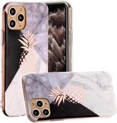 Voor iPhone 11 Pro Max Hot Stamping Geometric Marble IMD Craft TPU beschermhoes (ananas)