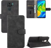 Voor Xiaomi Redmi Note 9 Effen Kleur Huidgevoel Magnetische Gesp Horizontale Flip Kalfsstructuur PU Lederen Case met Houder & Kaartsleuven & Portemonnee (Zwart)