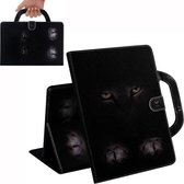 Voor Lenovo Tab M10 FHD REL TB-X605 Draagbare Gekleurde Tekening Horizontale Flip Lederen Case met Houder & Kaartsleuven & Portemonnee (Mysterieuze Kat)
