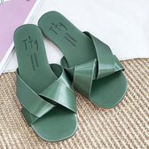 Fashion Casual Outer Wear Waterproof Flat Slipper, Maat: 36 (Groen)