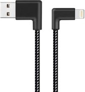 20 cm 2A USB naar 8-pins nylonweefsel Stijl Dubbele ellebooggegevens Synchronisatie-oplaadkabel, voor iPhone XR / iPhone XS MAX / iPhone X & XS / iPhone 8 & 8 Plus / iPhone 7 & 7 P