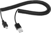 2m Micro USB Data Sync Opladen Opgerolde kabel / veerkabel, voor Samsung, HTC, Sony, Lenovo, Huawei en andere smartphones (zwart)