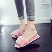 Pluche pantoffels Mode antislip zachte paarslippers, maat: 40 (roze)