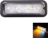 12 W 720LM 6500 K 577-597nm 4-LED Wit + Geel Licht Bedrade Auto Knipperend Waarschuwingssignaal Lamp, DC12-24V, draad Lengte: 95 cm