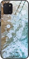 Voor Samsung Galaxy Note10 Lite / A81 Marble Pattern Glass beschermhoes (DL06)