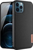 DUX DUCIS Fino-serie PU + TPU beschermhoes voor iPhone 12 Pro Max (zwart)