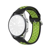 Voor Galaxy Watch 3 45 mm siliconen sport tweekleurige band, maat: 22 mm (zwart limoen)
