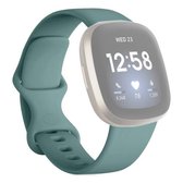 Voor Fitbit Versa 3 / Sense siliconen vervangende horlogeband, maat: L (dennennaaldgroen)