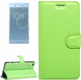 Voor Sony Xperia XZs & XZ Litchi Texture Horizontale Flip Leren Case met Magnetische Gesp & Houder & Kaartsleuven & Portemonnee (Groen)