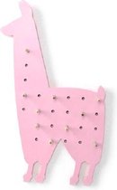 Houten opslagplank Gatplaat Opslagwandplank, stijl: Alpaca (roze)