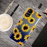 Voor Samsung Galaxy M31s schokbestendig geverfd transparant TPU beschermhoes (gele chrysant)