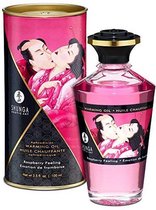 cadeau man/vrouw - Massage Olie met Warmte-effect - Framboos Shunga 100 ml- sensueel